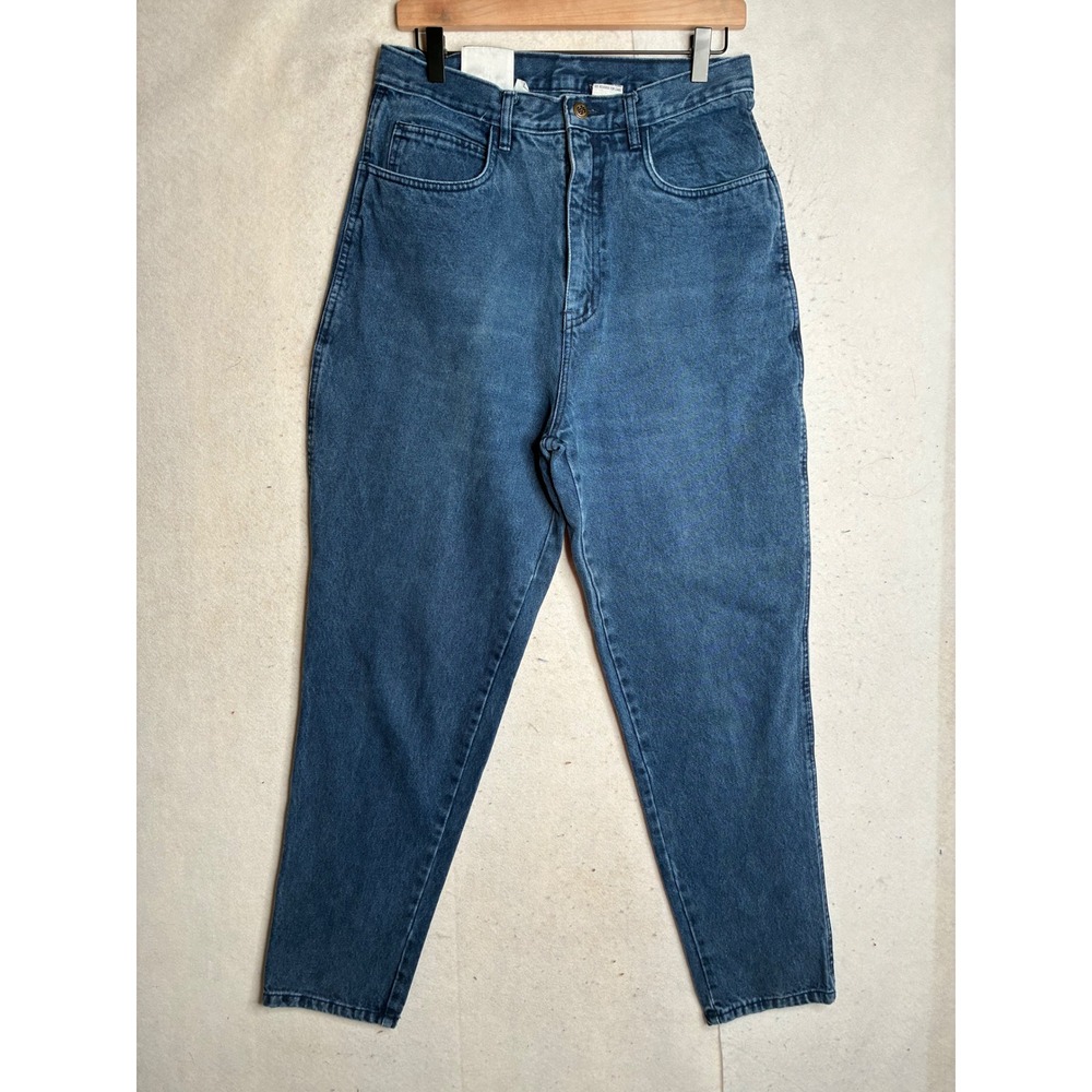 Bill Blass Vintage High Waisted Mom Jeans Medium Wash Blue Tapered Leg Size 14